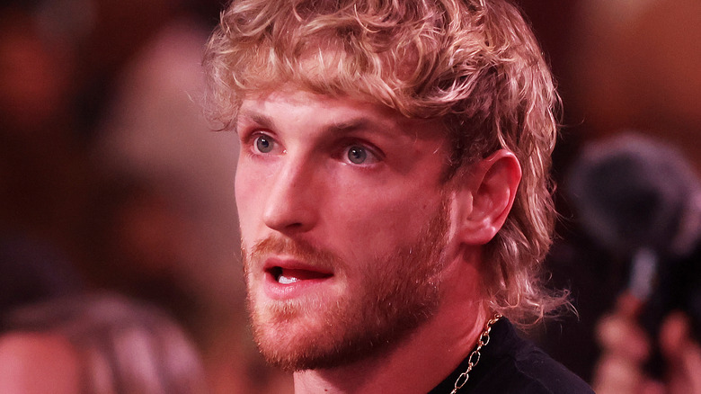 Logan Paul with mouth slightly agape