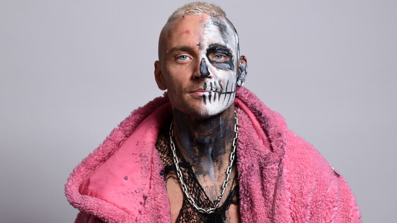Darby Allin wearing black and white face paint