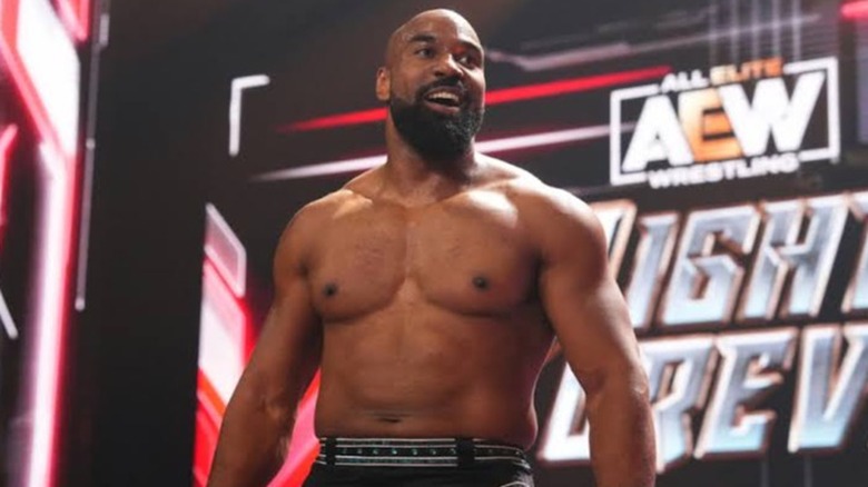 AEW star Scorpio Sky looks excited as he approaches the ring for a match