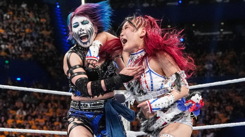 IYO SKY punches Asuka at WWE Crown Jewel