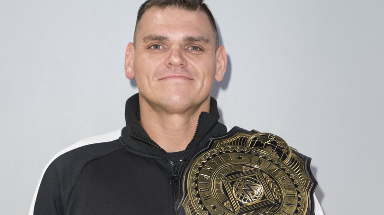 GUNTHER happily poses with his Intercontinental Title