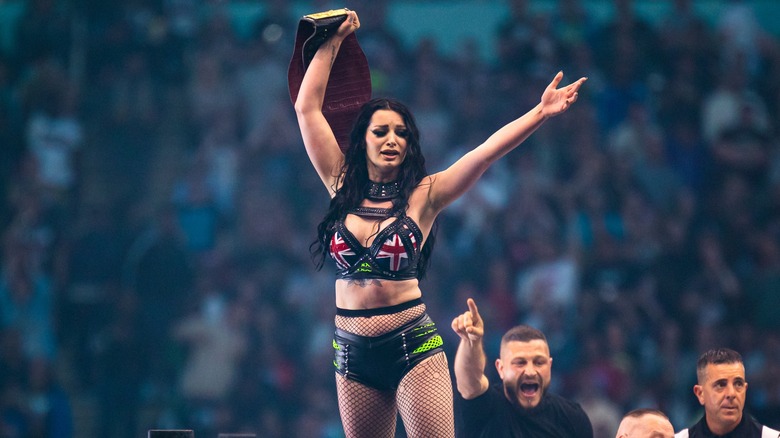 Saraya celebrates at AEW All In