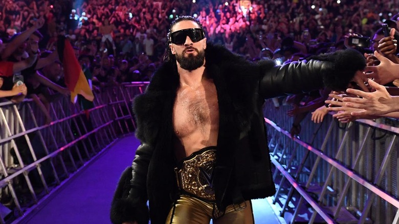 Seth Rollins on his way to the ring 