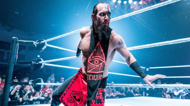 Viktor up on the ring apron