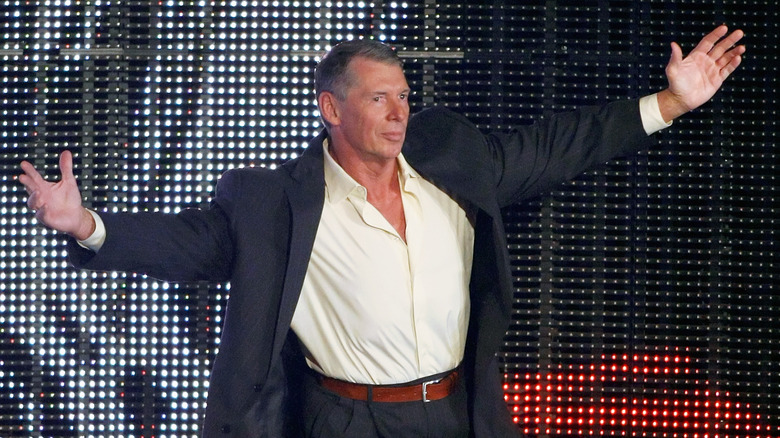 World Wrestling Entertainment Inc. Chairman Vince McMahon is introduced during the WWE Monday Night Raw show at the Thomas & Mack Center August 24, 2009 in Las Vegas, Nevada.