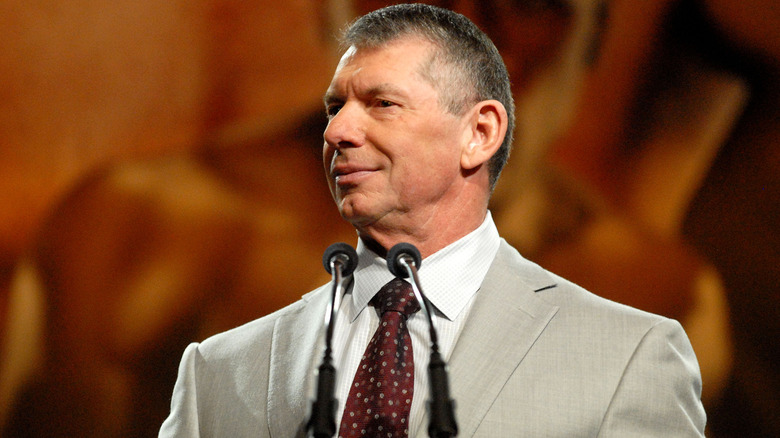 Vince McMahon speaking during the WrestleMania XXIV press conference, 2008