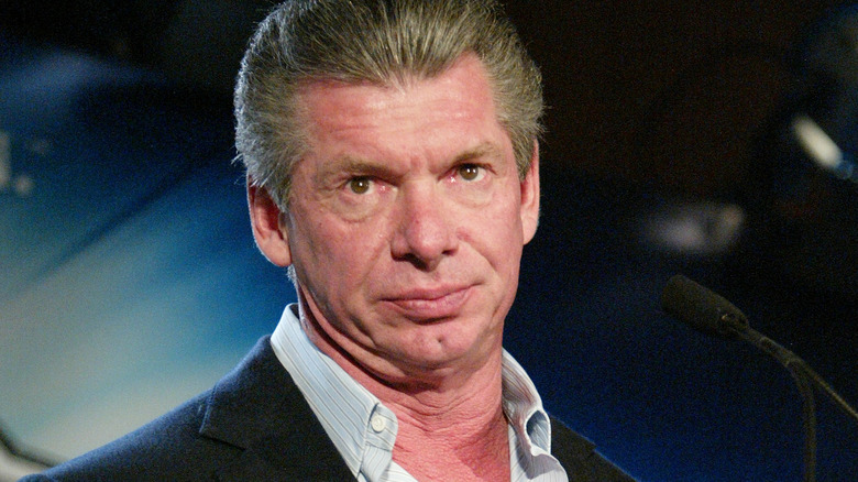 Vince McMahon at a press conference