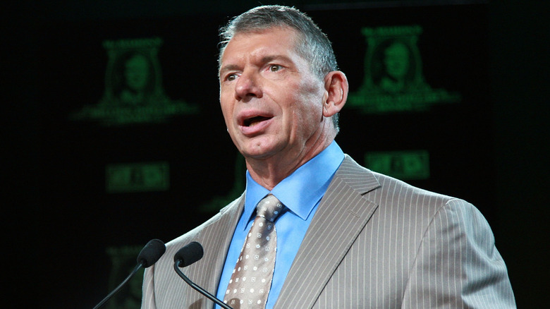 WWE Chairman Vince McMahon attends the announcement of the First McMahon Million Dollar Mania Winners