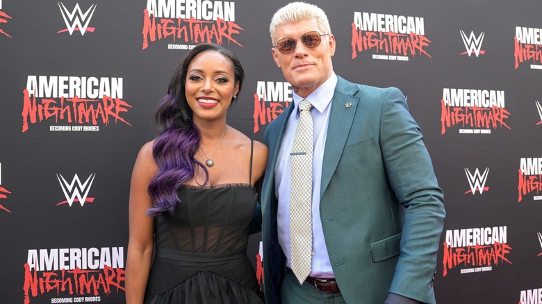 Brandi and Cody Rhodes smiling