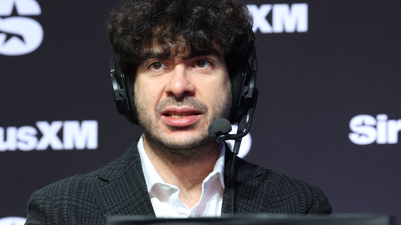 Tony Khan looking unhappy