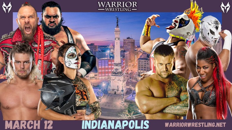 Warrior Wrestling poster of Killer Kross, Brian Pillman Jr, Lance Archer, Athena, and more