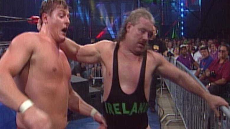 Belfast Bruiser getting ready to drive Steven Regal's head into a guardrail