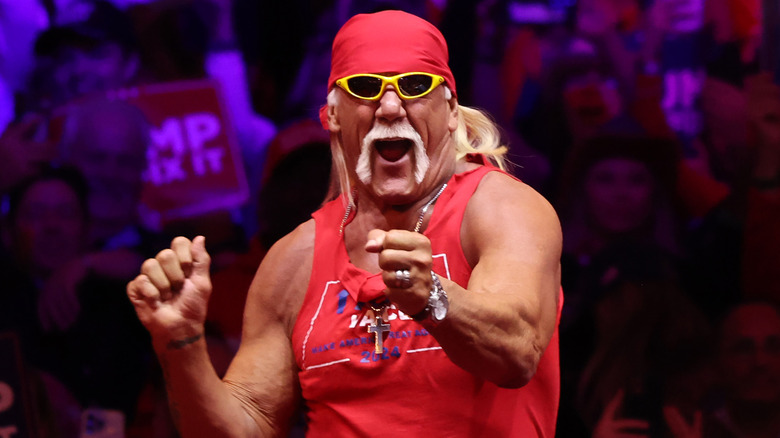 Hulk Hogan smiling at a Donald Trump event