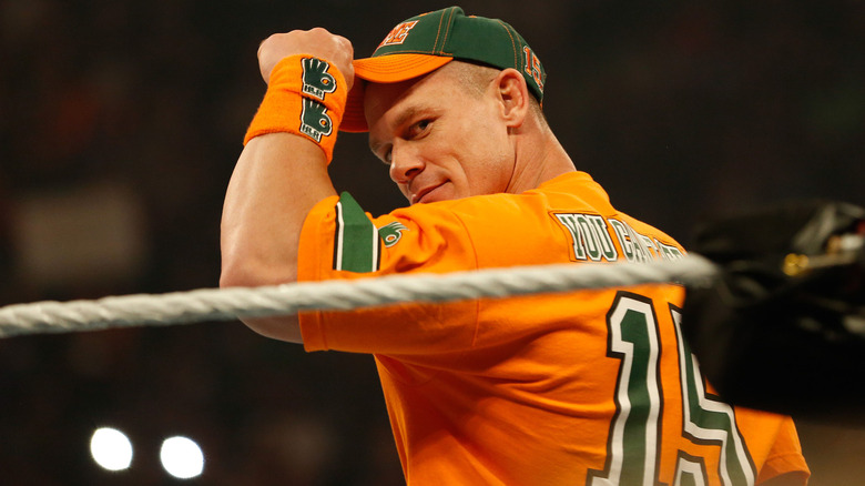 John Cena looking over his shoulder at the camera