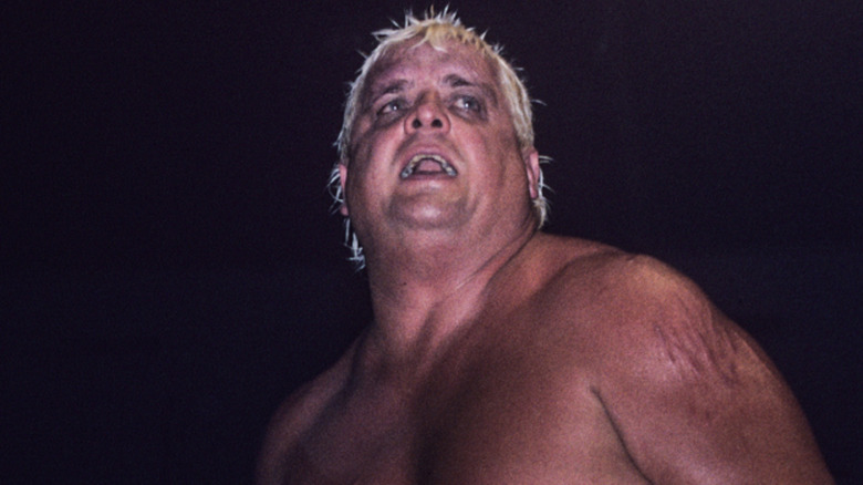 Dusty Rhodes sweating in the ring