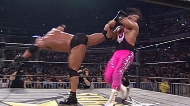 Goldberg and Bret Hart at WCW Starrcade 1999