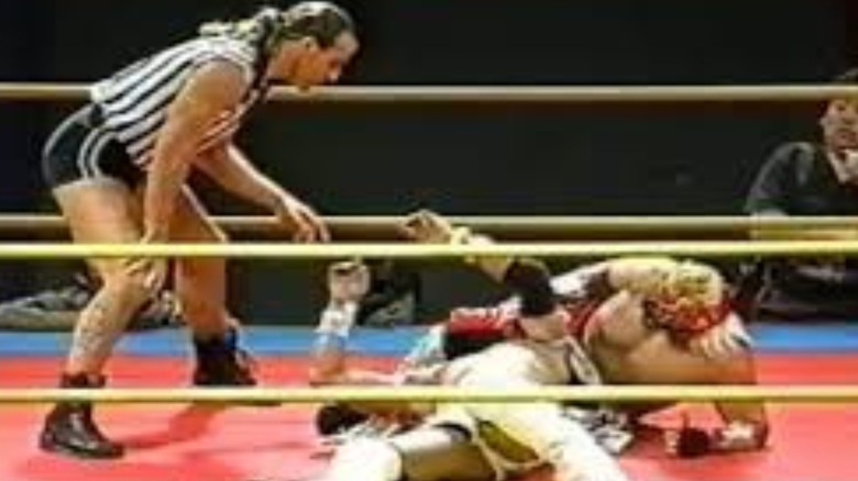 Shawn Michaels, Hayabusa, and Mr. Gannosuke in FMW