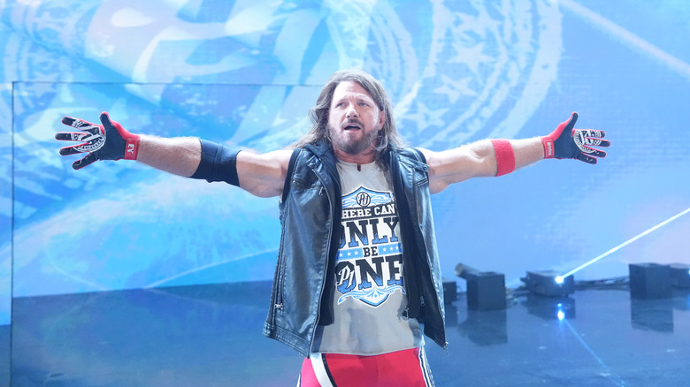 AJ Styles makes his way to the ring during Monday Night RAW at BOK Center on June 2, 2025 in Tulsa, Oklahoma.
