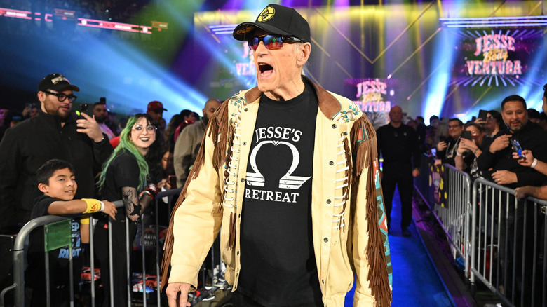 Jesse Ventura making his WWE entrance in 2025