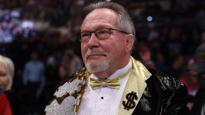 Ted DiBiase wearing his Million Dollar Man jacket in 2025