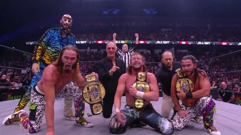 The Elite celebrating their win 