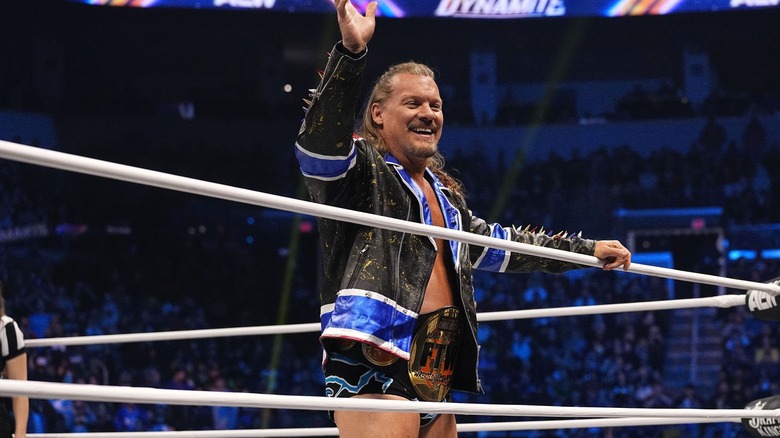 Chris Jericho celebrating in the ring