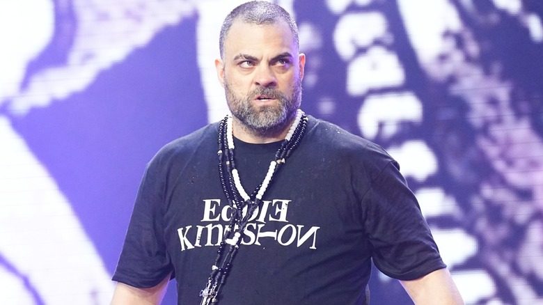 Eddie Kingston Looks On During His AEW Entrance