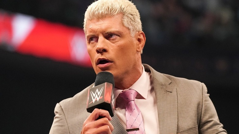 Cody Rhodes cutting a promo on "WWE Raw."