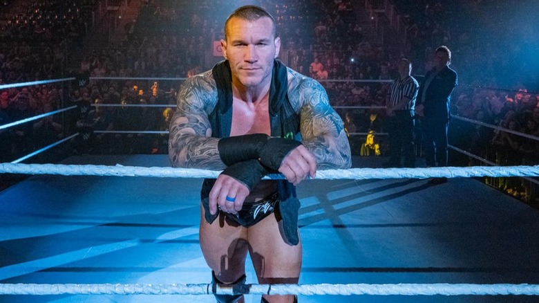 Randy Orton leaning on the ropes