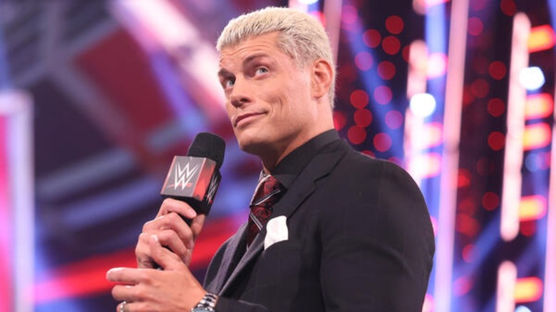 Cody Rhodes cutting a promo