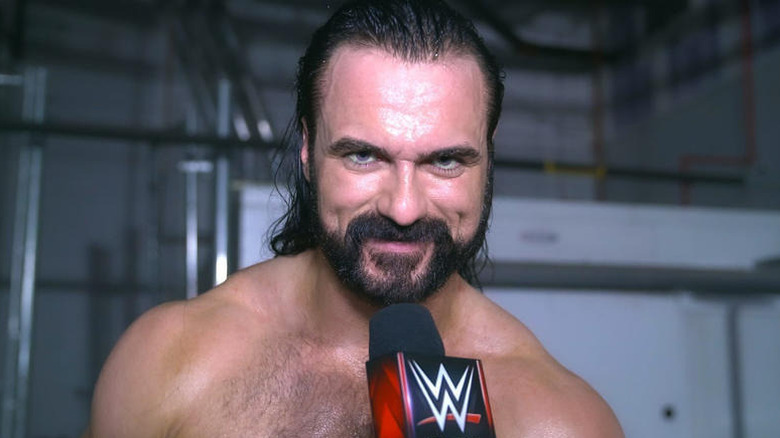 Drew McIntyre during a backstage interview in WWE