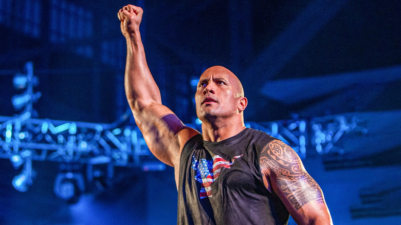 The Rock posing
