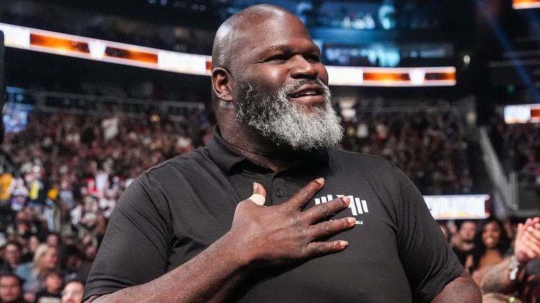 Mark Henry wearing a black t-shirt