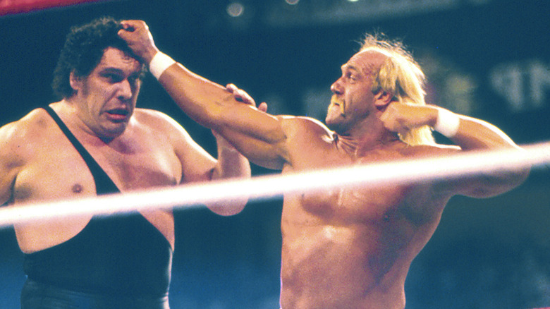 Hulk Hogan battles Andre The Giant at WrestleMania IV