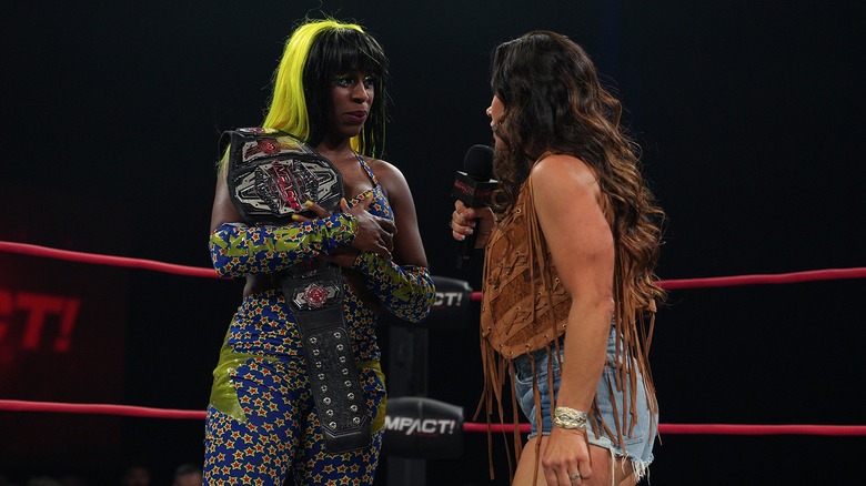 Mickie James has something to say to Trinity