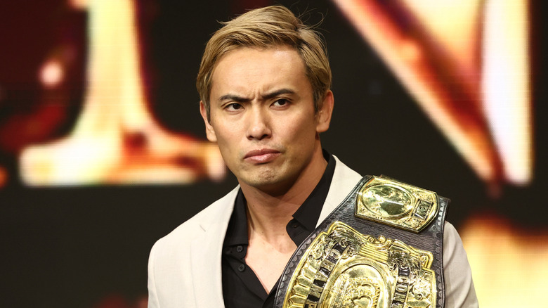 Kazuchika Okada holding the AEW Continental Championship