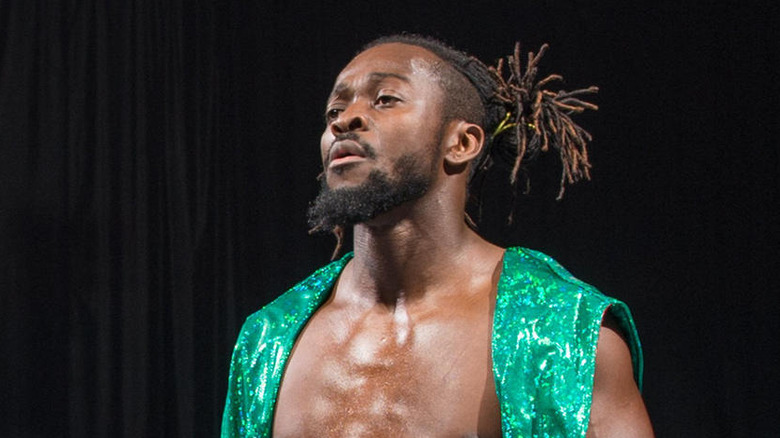 Kofi Kingston performing in WWE