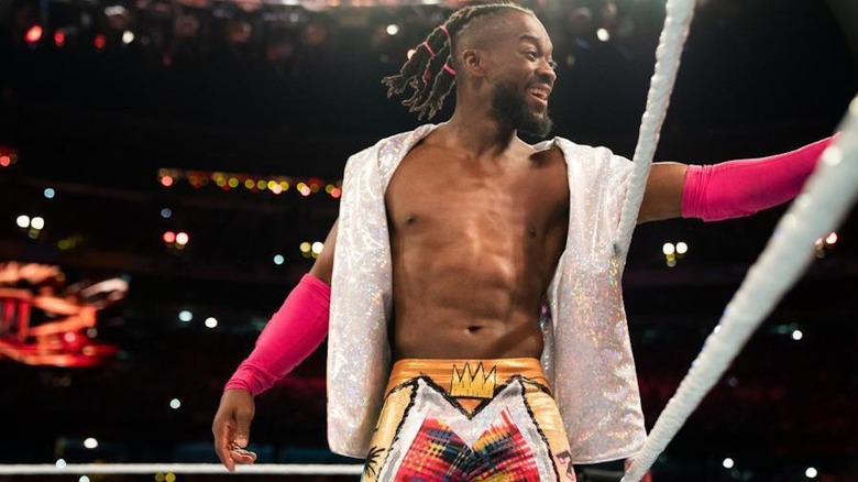 Kofi Kingston is all smiles in the ring.