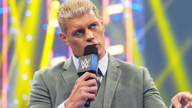 Cody Rhodes cuts a promo in WWE 