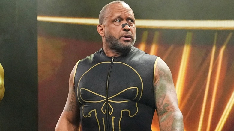 MVP alongside Shelton Benjamin and Bobby Lashley before their match at AEW All Out 2025.