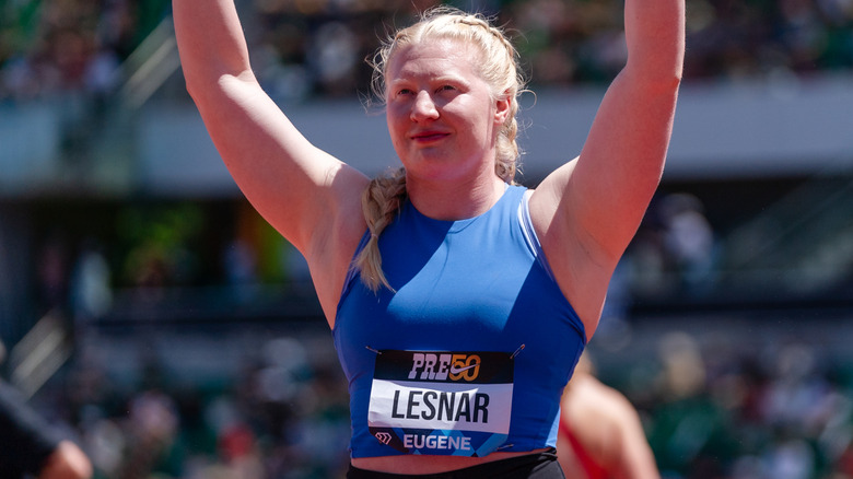 Mya Lesnar at a track and field meet