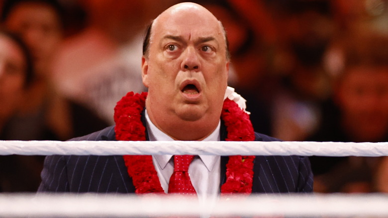 Paul Heyman with mouth open