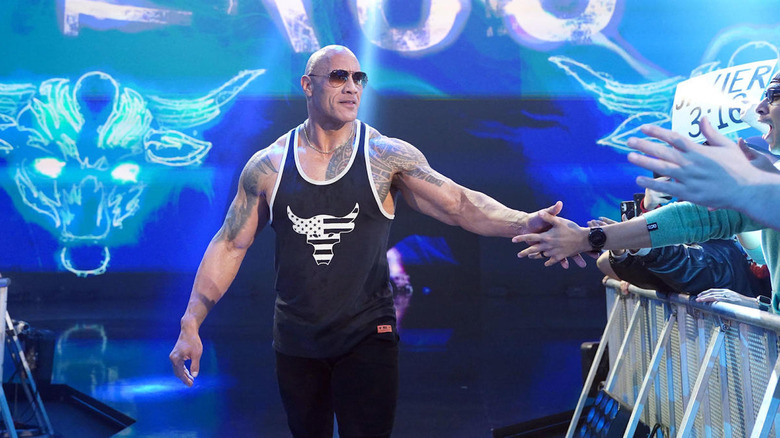 The Rock makes an entrance