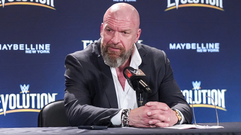 Paul Levesque AKA Triple H at the WWE Evolution media scrum