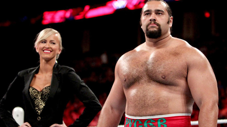 Summer Rae and Rusev 