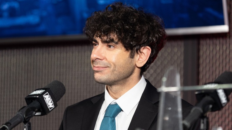 Tony Khan Prepares To Speak At An AEW Presser