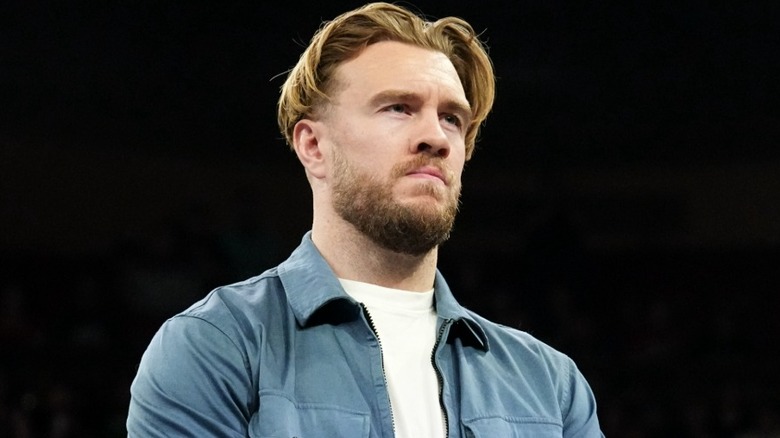 Will Ospreay during an in-ring segment with Hangman Adam Page on 