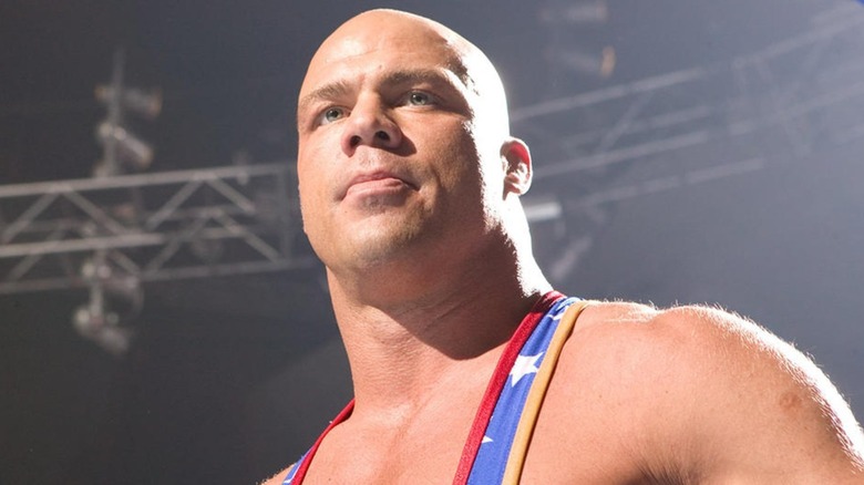 Kurt Angle Looks On During A WWE Show