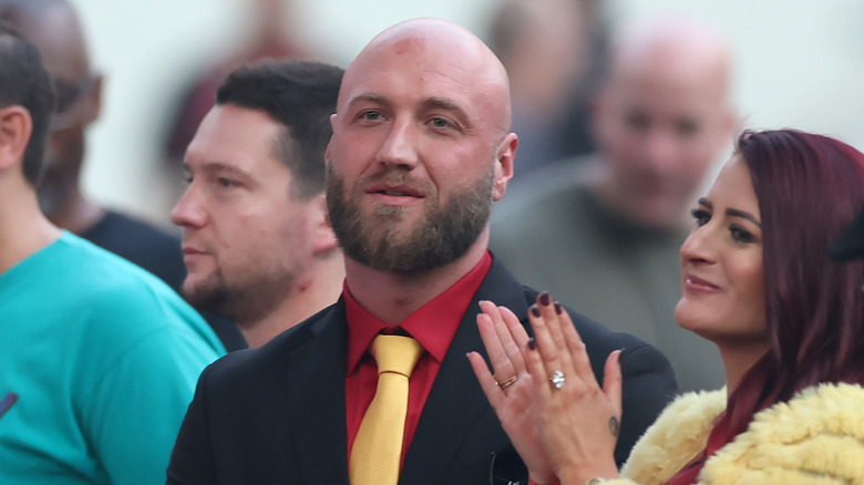 Nick Hogan alongside his wife, Tana Lea, during their appearance at WWE SummerSlam 2025.