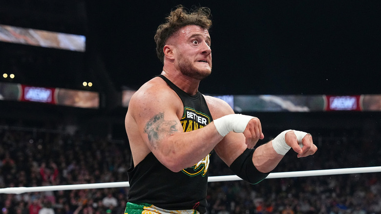 MJF doing the Kangaroo Kick